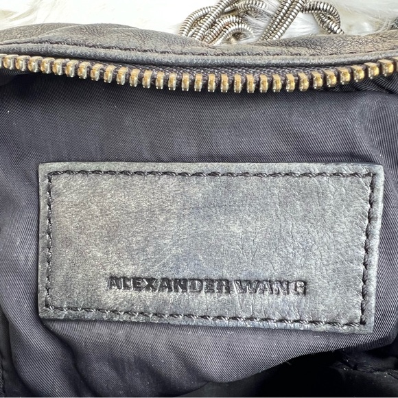 Alexander Wang Crossbody Bag Leather Distressed Grunge Rock - Picture 8 of 15